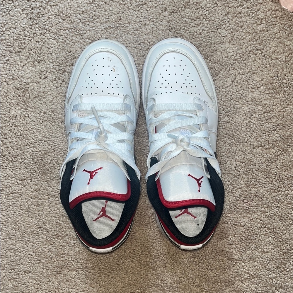 Kids White and Red Sneakers